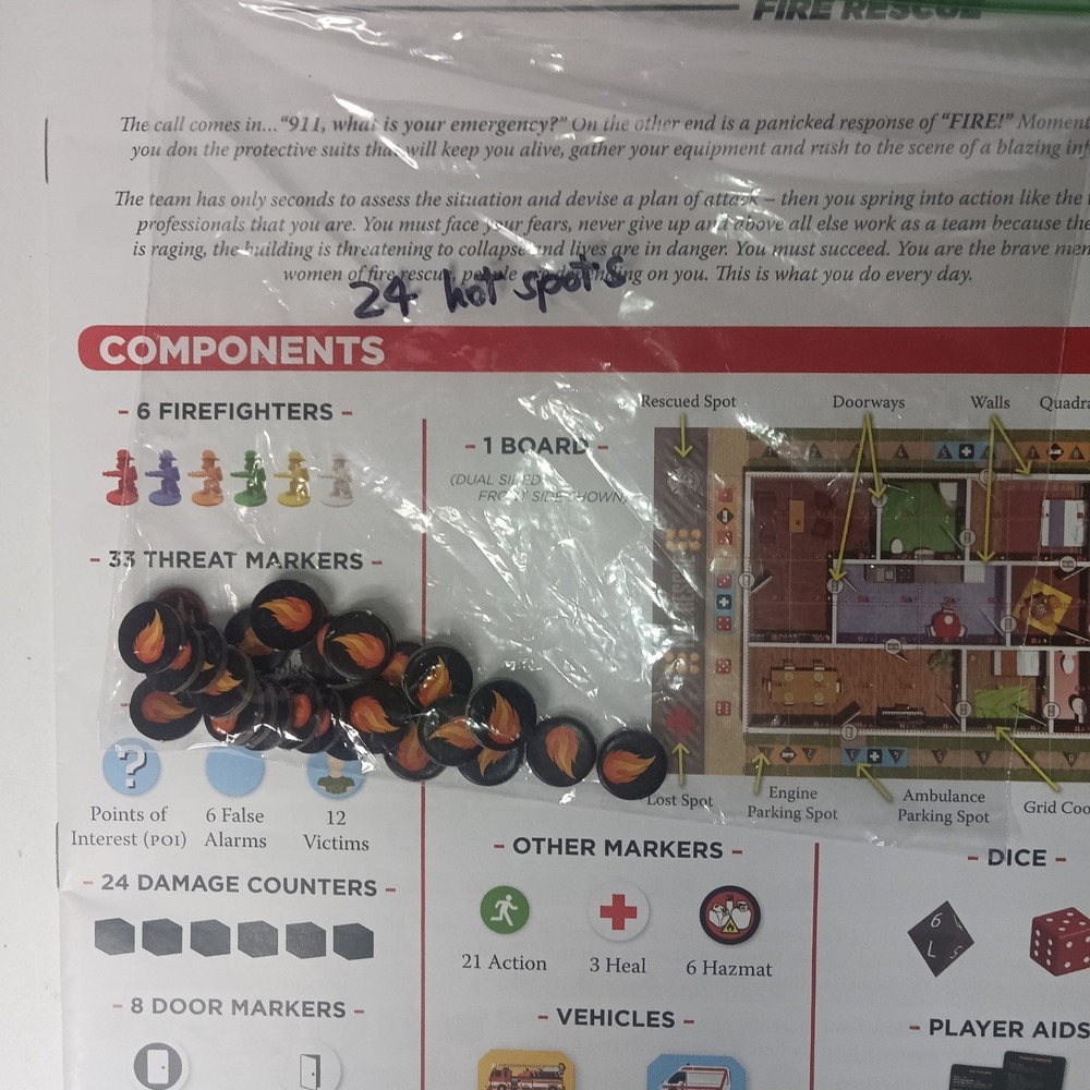 Flash Point Fire Rescue Board Game Indie Boards & Cards Complete Firefighter - Picture 13 of 16